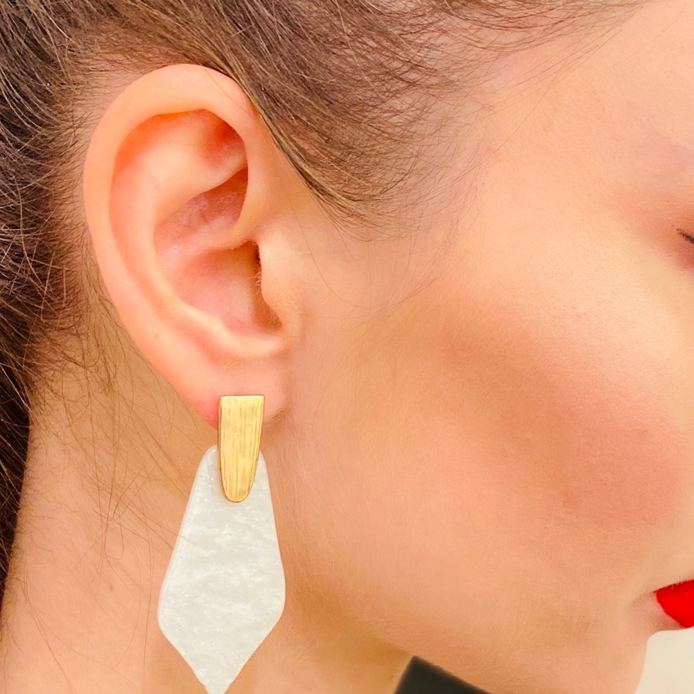 Medium Drop Earrings with Gold